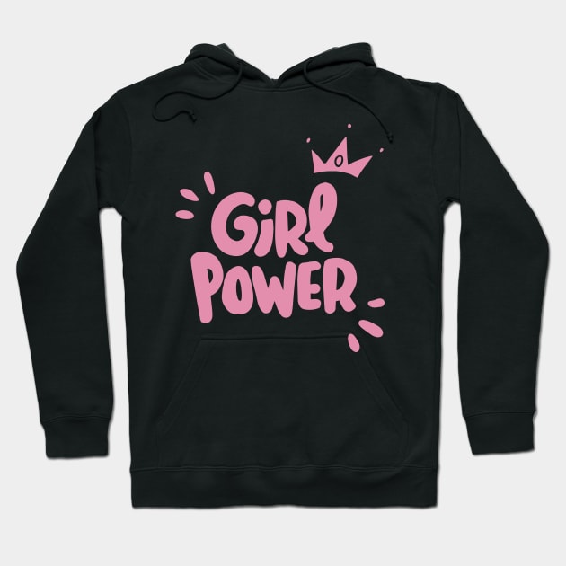 Girls Power Funky Girly Art Pink Love Positive Slogan Hoodie by mangobanana